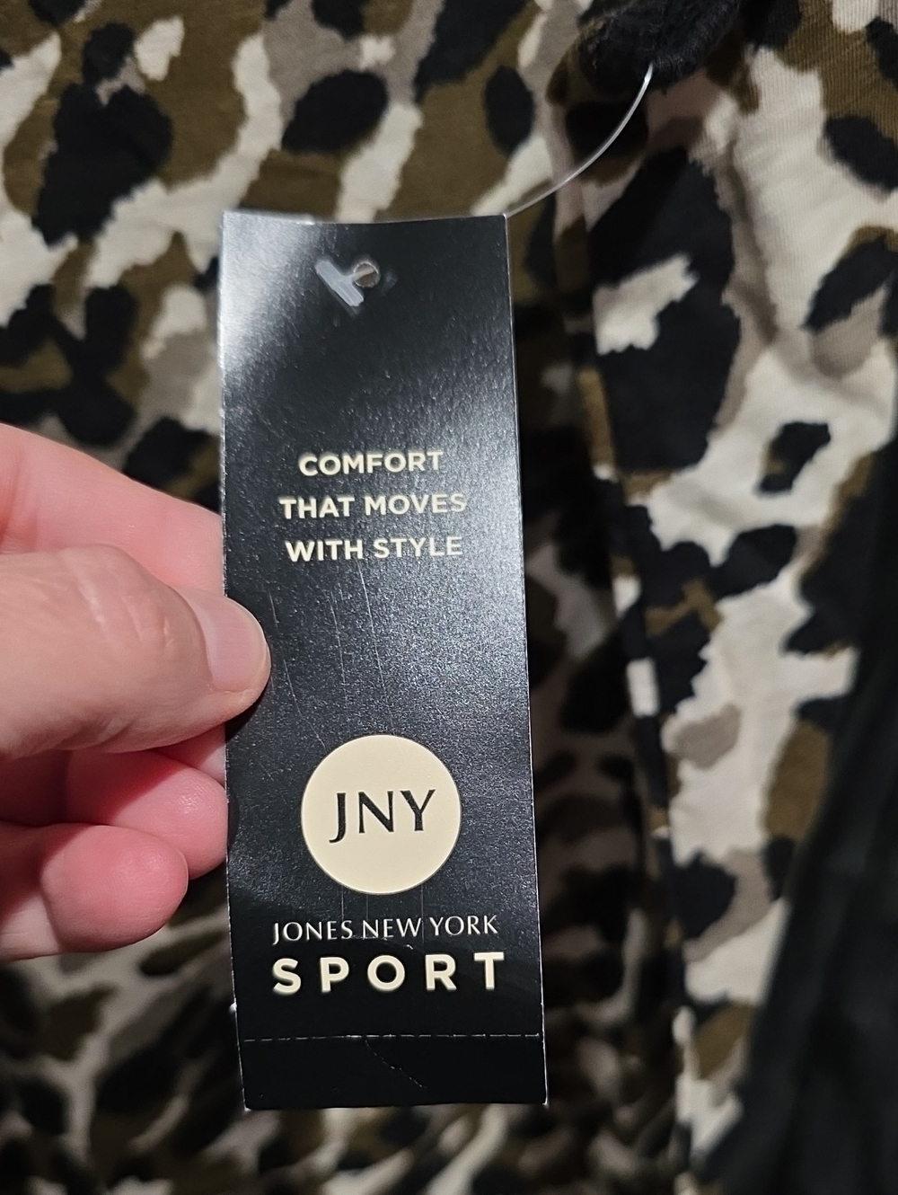 Jones New York Olive and Black Leopard Print Tank - Picture 3 of 5